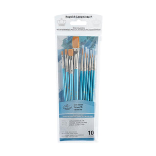 Royal & Langnickel RSET-9536 Gold Taklon Paint Brush Value Pack 10pc