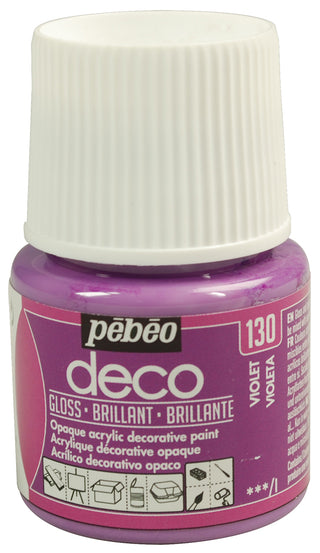 Pebeo Deco Gloss Acrylic Decorative Paint 45ml - 130 Violet