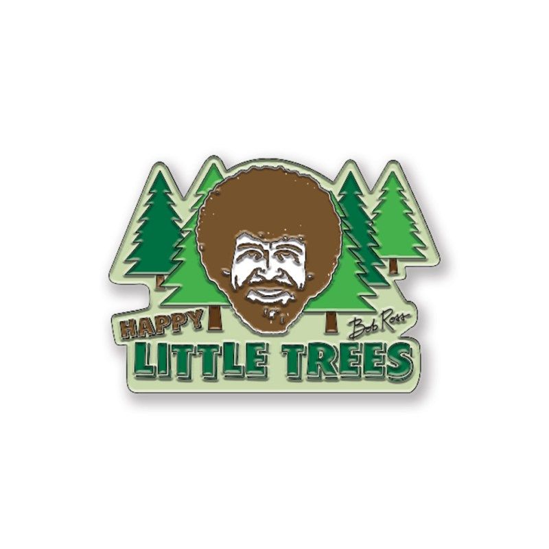 Bob Ross & Tree Enamel Pin Set