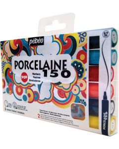 Pebeo Porcelaine 150 Markers 6 x 0.7mm Nibs - Pop Set from The Art Shop Skipton
