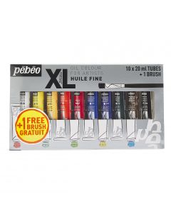 Pebeo Studio XL Oil Paint + Brush Set 10 x 20ml