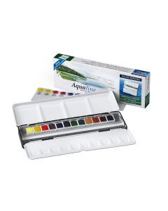 Daler Rowney Aquafine Watercolour Metal Box 12 Half Pan Set
