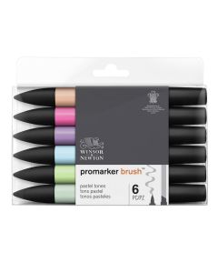 Winsor & Newton Promarker Brush Set 6 Pastel Tones