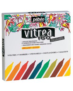 Pebeo Vitrea 160 Glass Paint Marker Sets of 9 Assorted Colours