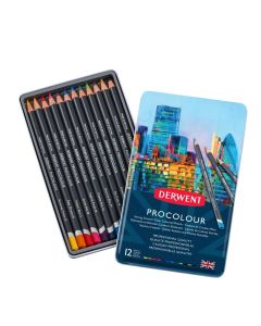 Derwent Procolour Professional Quality Colour Pencil 12 Tin I Pencils I Art Supplies