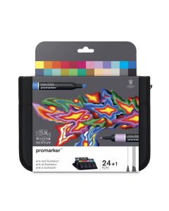 Winsor & Newton Promarker Arts & Illustration Wallet 24 Pen Set