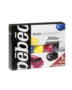 Pebeo High Viscosity Studio Acrylics 5 x 100ml Set