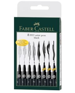 Faber-Castell Pitt Artist Pens Set of 8 (Black)