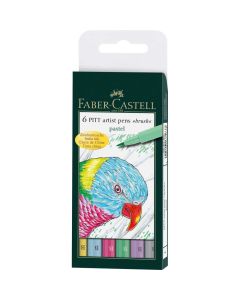 Faber-Castell Pitt Artist Brush Pens Pastel Set 6pc
