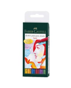 Faber-Castell Pitt Artist Brush Pens Basic Set 6pc
