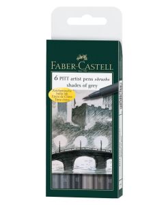 Faber-Castell Pitt Artist Brush Pens Shades of Grey Set 6pc