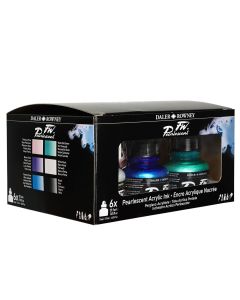 Daler Rowney FW Pearlescent Acrylic Ink Set 6 x 29.5ml with Marker