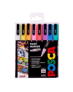 Uni POSCA Marker Pens PC-3M Set of 8 Pastel Colours