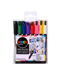 Uni POSCA Paint Markers PC-1MR Ultra-Fine Set of 8 Standard Colours