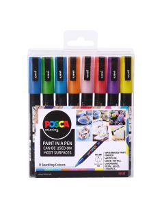 Uni POSCA Markers PC-3M Set of 8 Sparkling Colours