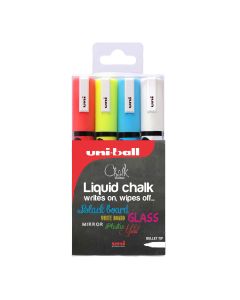 Uni-Ball PWE-5M Liquid Chalk Marker Set of 4