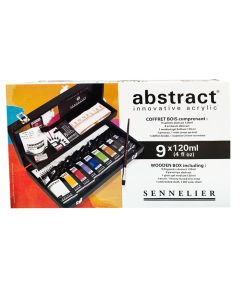 Sennelier Abstract Acrylic Black Wooden Box Set (9 x 120ml Colours & Accessories)