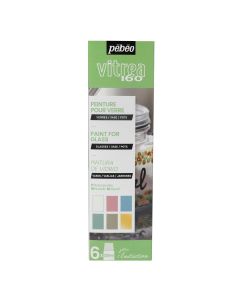Pebeo Vitrea 160 Glass Paint Pastel Colour Initiation Set 6 x 20ml