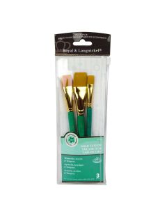 Royal & Langnickel Gold Taklon Glaze Wash Paint Brush Set of 3