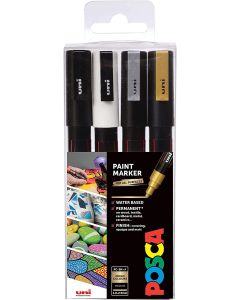 Uni POSCA Markers PC-5M Set of 4 Mono Colours