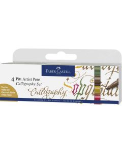 Faber-Castell Pitt Artist Pens Calligraphy Colour Set 4pc