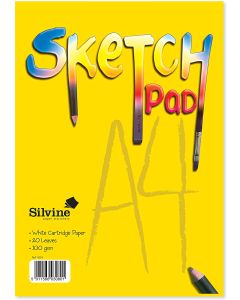 Silvine 20 Sheet White Cartridge Paper Sketch Pad A4