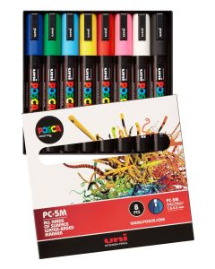 Uni POSCA Markers PC-5M Set of 8 Standard Colours