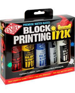 Essdee Premium Water-based Block Printing Ink Set 5 x 100ml