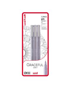 Uni-Ball Pin Graceful Grey Drawing Pen Set of 3 