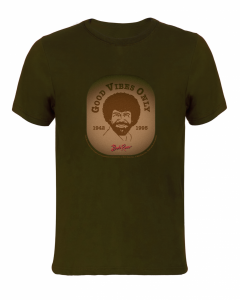 Bob Ross Vintage Fade 'Good Vibes Only' Official Cotton T-Shirts