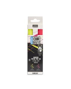 Pebeo Setacolor Leather Marker Fluorescent Set 2pc