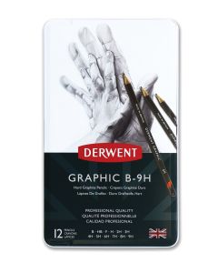 Derwent Graphic Pencil 12 Tin Hard Grade B - 9H