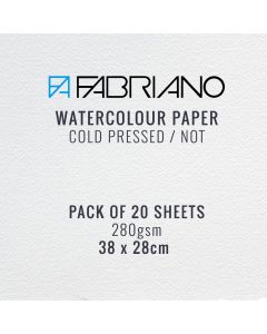 Fabriano Watercolour Paper 280gsm Cold Pressed 38 x 28 cm (20 Sheets)