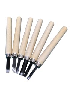 Wooden Handle Wood & Lino Carving Tools Set of 6