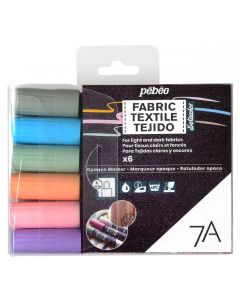 Pebeo 7A Opaque Marker Set of 6 Pastel Colours