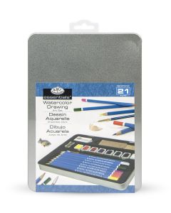 Royal & Langnickel RSET-ART2307 Watercolour Drawing Art Tin Set 21pc