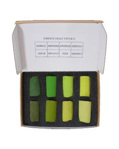 Unison Colour Soft Pastels Green Half Stick Mini 8 Set