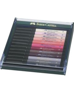 Faber-Castell Pitt Artist Brush Pens Skin Tones Set Plastic Case 12pc