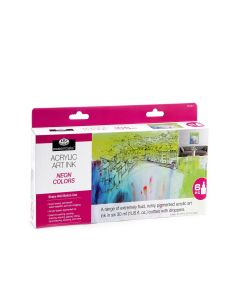 Royal & Langnickel Essentials Acrylic Ink Neon Colours Set 6 x 30ml