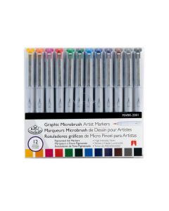 Royal & Langnickel Graphic Microbrush Artist Markers Set of 12