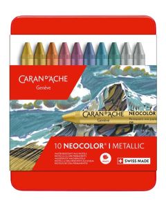 Caran d'Ache Neocolor I Metallic Wax Pastel Set of 10