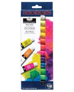 Royal & Langnickel Acrylic Neon Colours Set 12 x 12ml