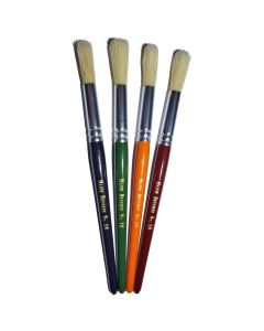 Major Brushes Colour Handle Hog Bristle Round #18 Brush Set of 4