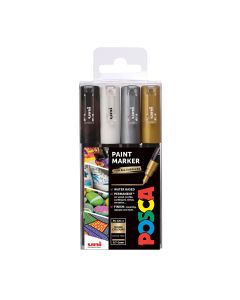 Uni POSCA PC-1M Extra Fine Paint Markers Mono Colours Set 4pc