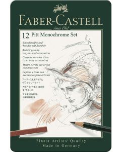 Faber-Castell Pitt Monochrome Tin 12pc