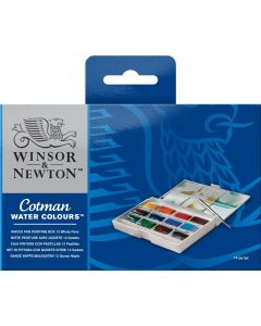 Winsor & Newton Cotman Watercolour Whole Pan Painting Box 12PC Set