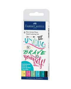 Faber-Castell Pitt Artist Pens Hand Lettering Pastel Set 6pc