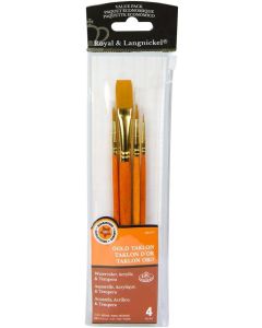 Royal & Langnickel RSET-91111 Gold Taklon Brush Set 4pc