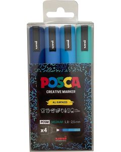 Uni POSCA PC-5M Creative Paint Markers Blue Tones Set