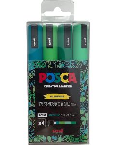 Uni POSCA PC-5M Creative Paint Markers Green Tones Set